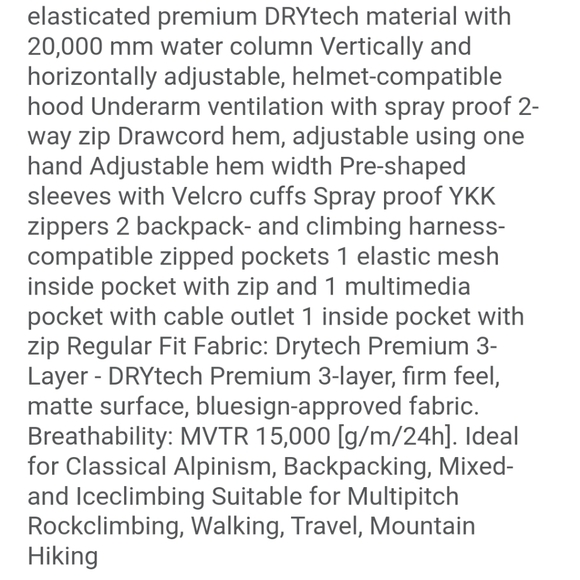 MAMMUT MASAO DRY TECH PREMIUM JACKET, SIZE MEDIUM - Picture 16 of 16